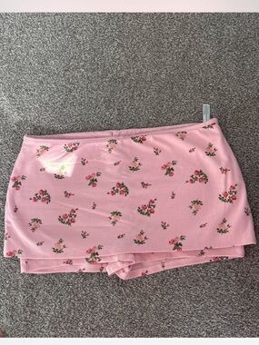 Pink Floral Mini Skort XL